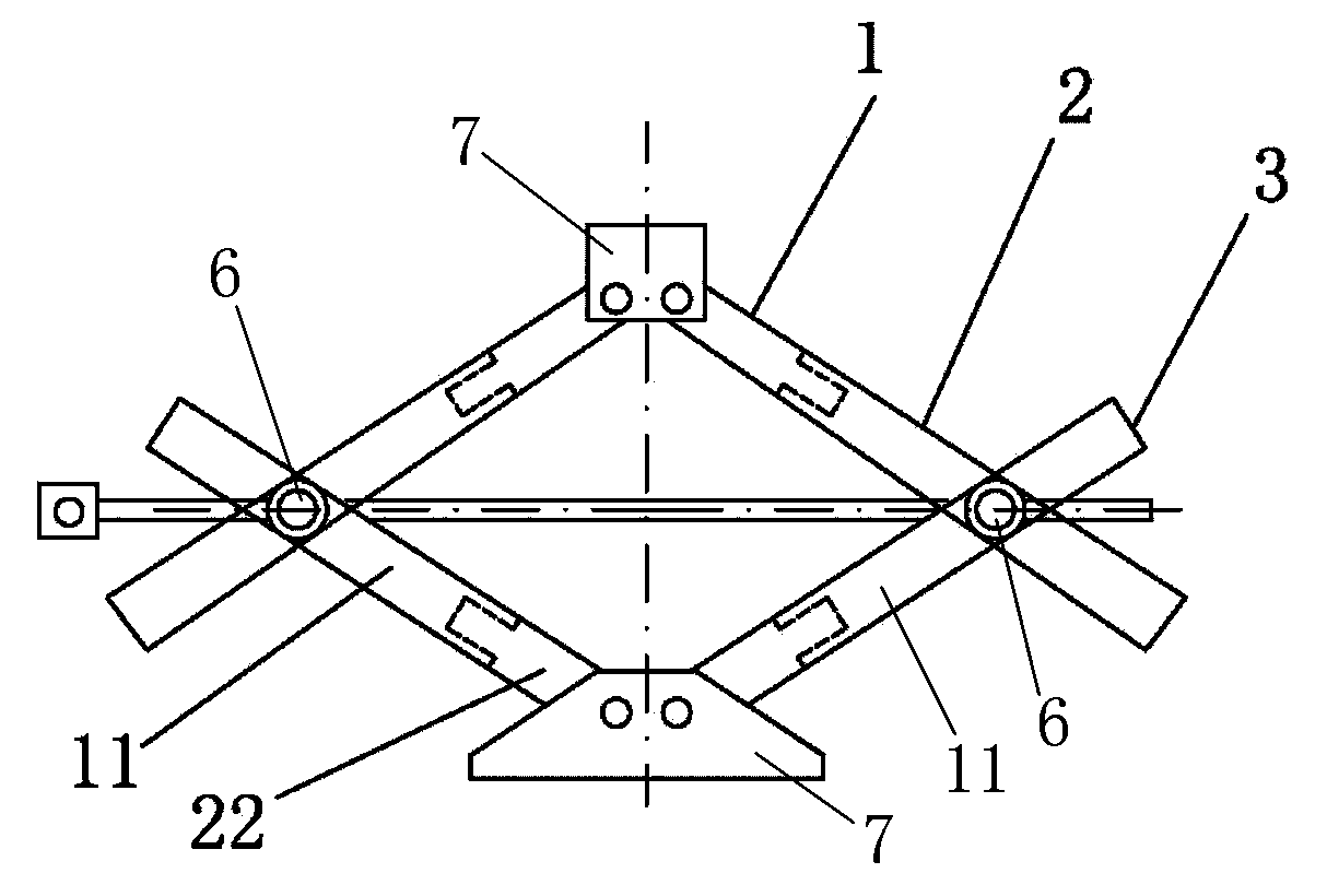 Sinking-preventive and antiskid combined scissor jack for wheels