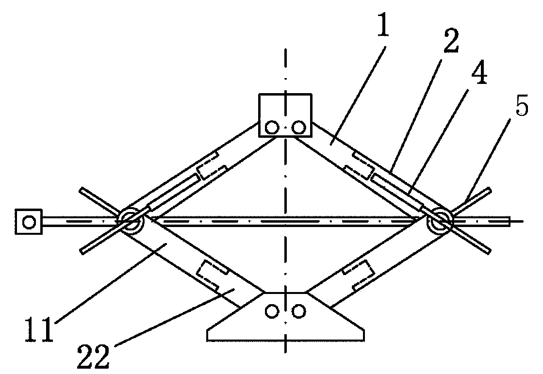 Sinking-preventive and antiskid combined scissor jack for wheels