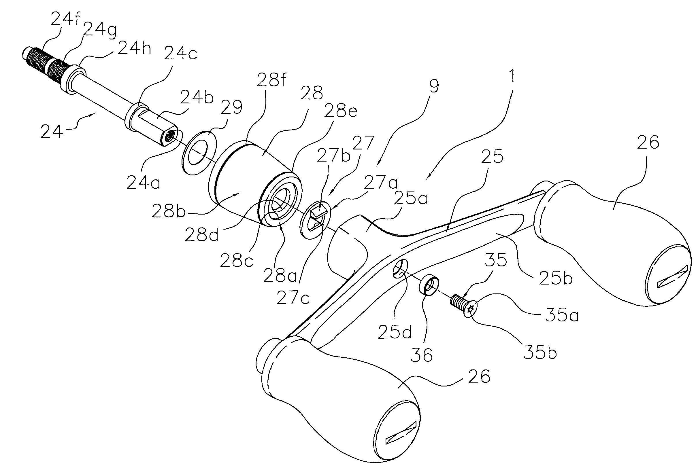 Handle arm mounting structure for fishing reel