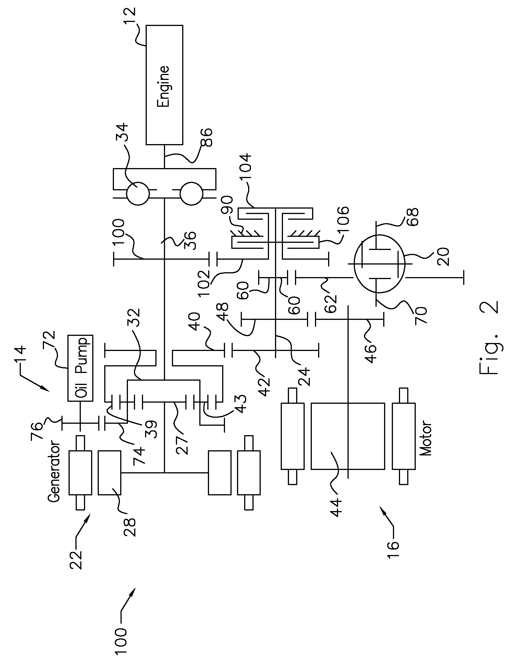 Powersplit powertrain for a hybrid electric vehicle