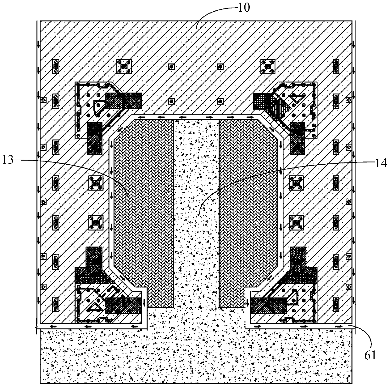 Construction method for suspended building structure