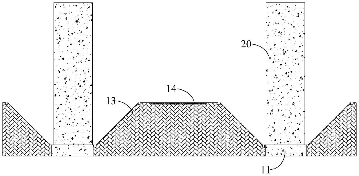 Construction method for suspended building structure