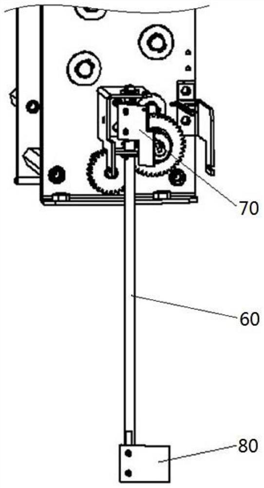 Cabinet door interlocking device and switch cabinet using same