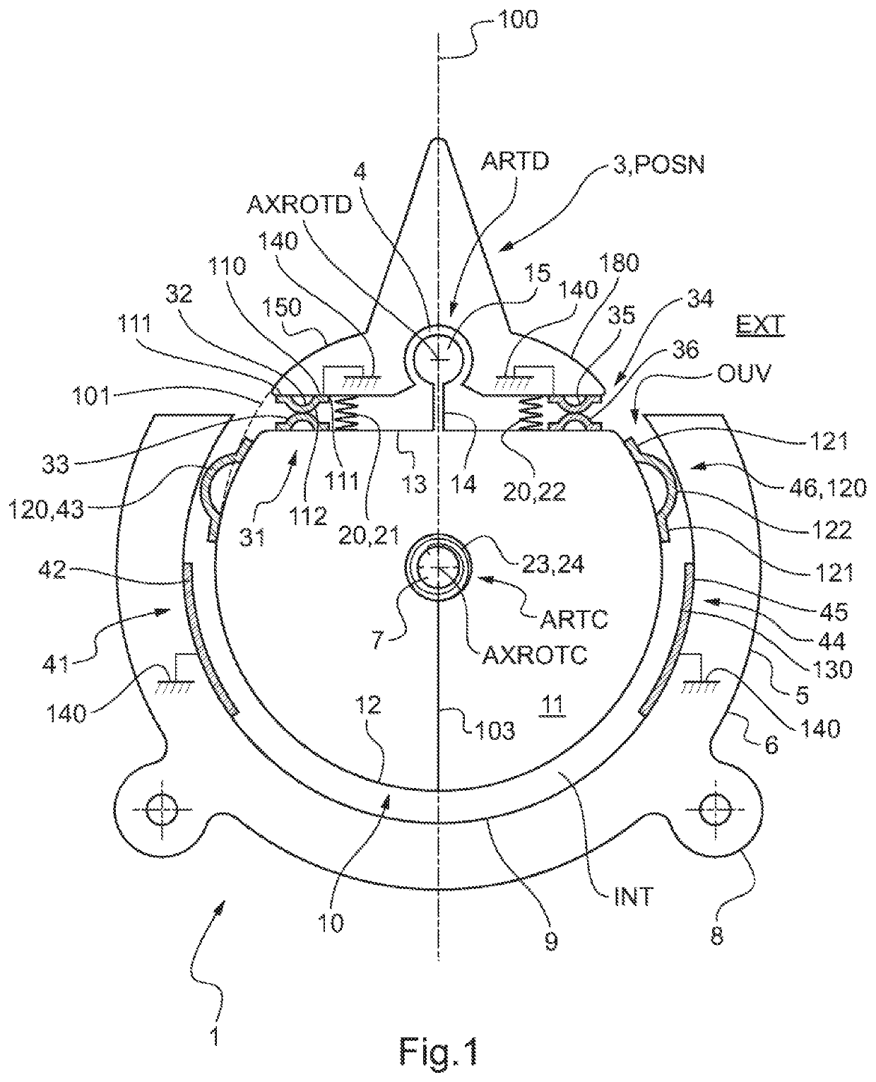 Electric control mechanism, and an aircraft