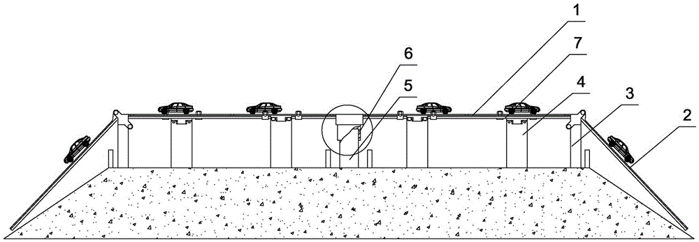 Steel structure guardrail type folding highway access road with emergency evacuation function