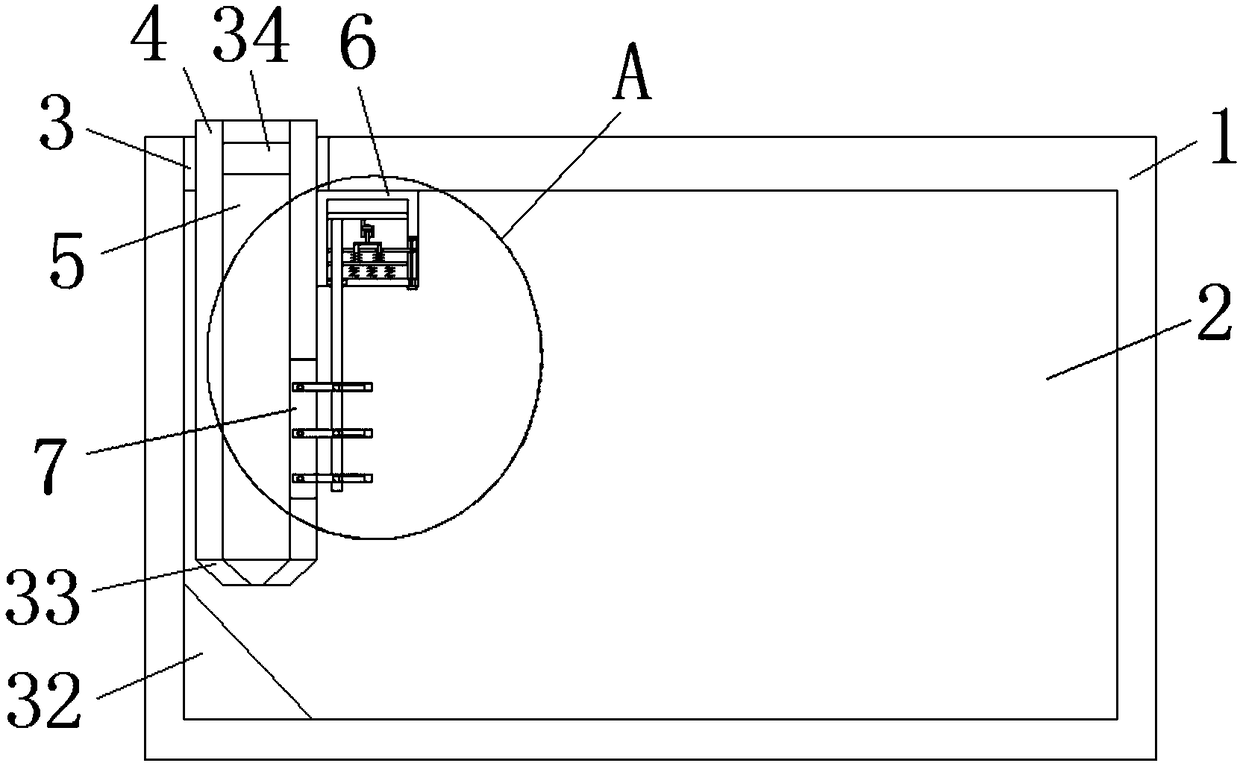 Air inlet structure at top part of shot blasting cleaning machine