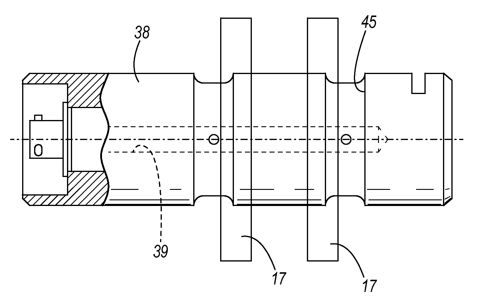 Device for measuring a load at the end of a rope wrapped over a rod