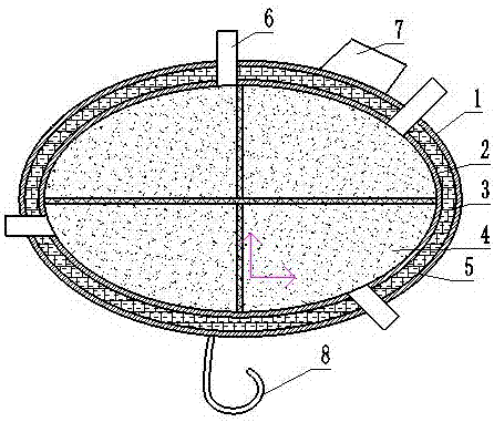 Gas bag type suspending flight device