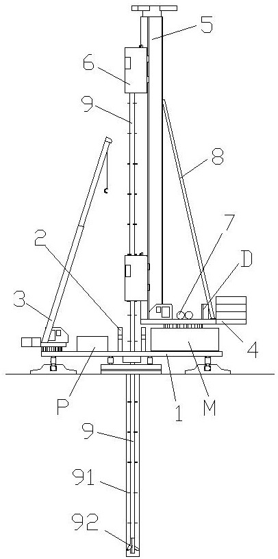 Precast pile sinking device and construction method thereof