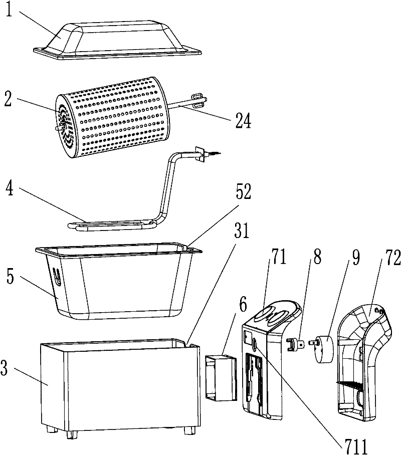 Deep fryer with rotatable frying cage