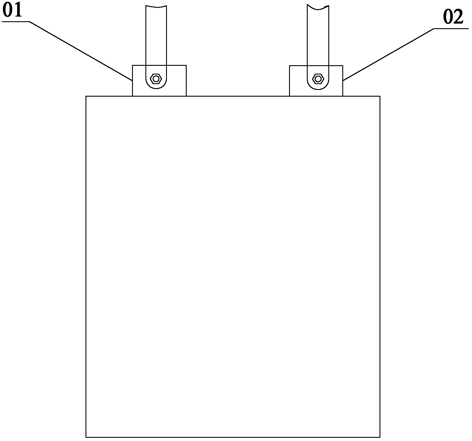 Fixture used for testing soft roll battery electrical performance