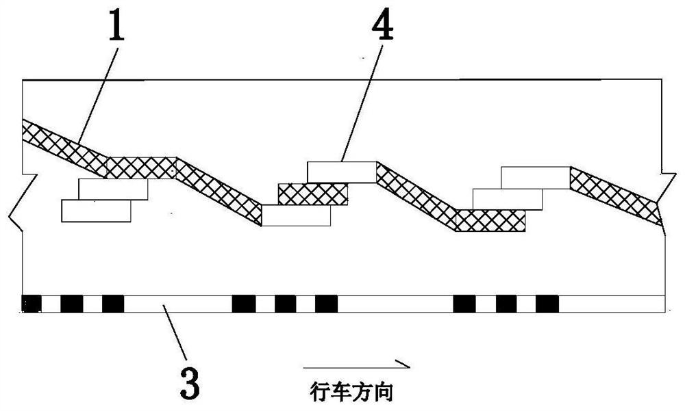 Underwater extra-long tunnel curved slope section asymmetric induction system