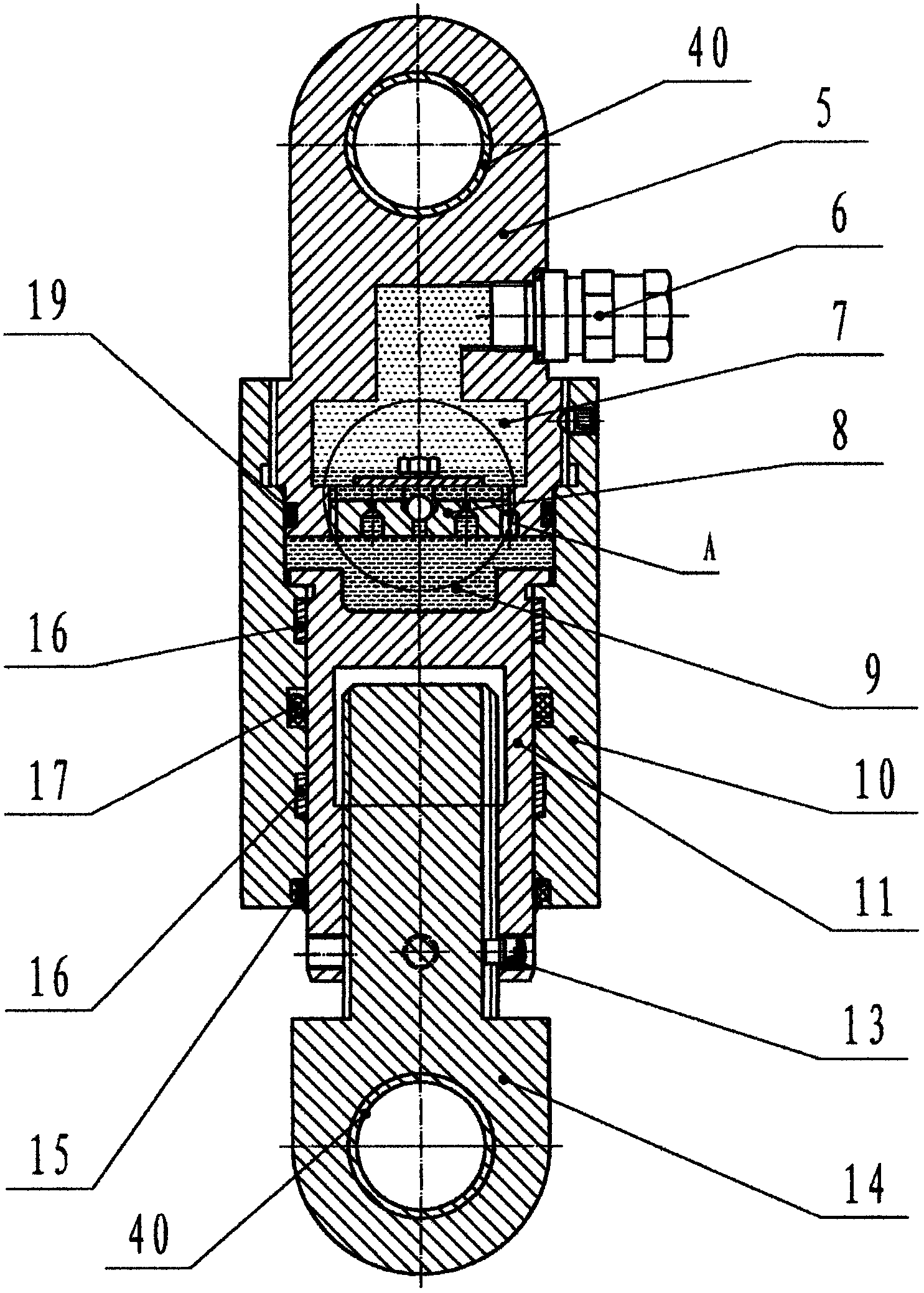 Light roller cage ear with gas spring hydraulic damper