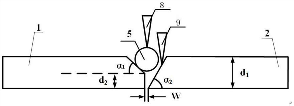 A laser wire-filling welding method for aluminum/steel dissimilar metals in medium and thick plates