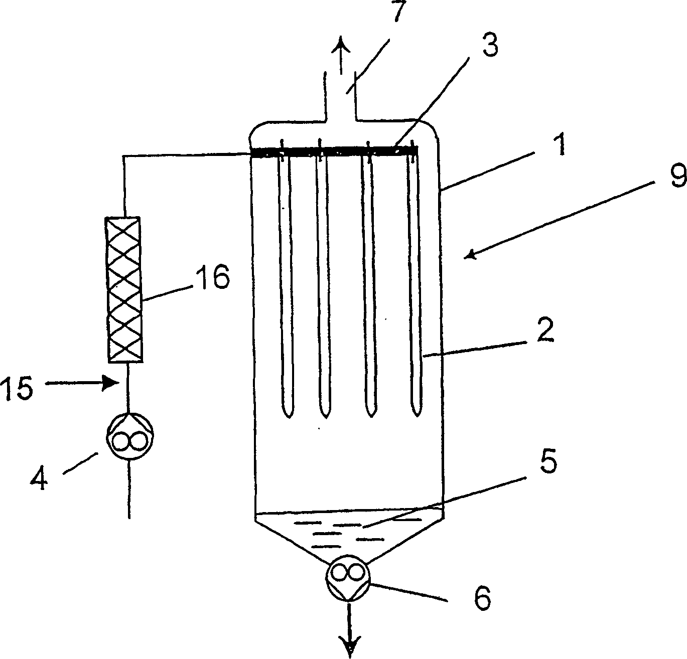 Device for carrying out material exchange processes