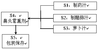 Rhinitis spray fumigation agent and preparation method thereof