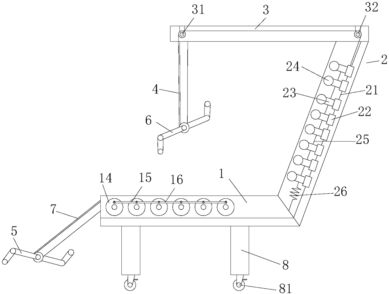 Nursing device with exercising function of muscles of four limbs