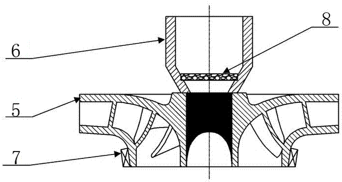 Casting method for impeller made of super duplex stainless steel 5A material