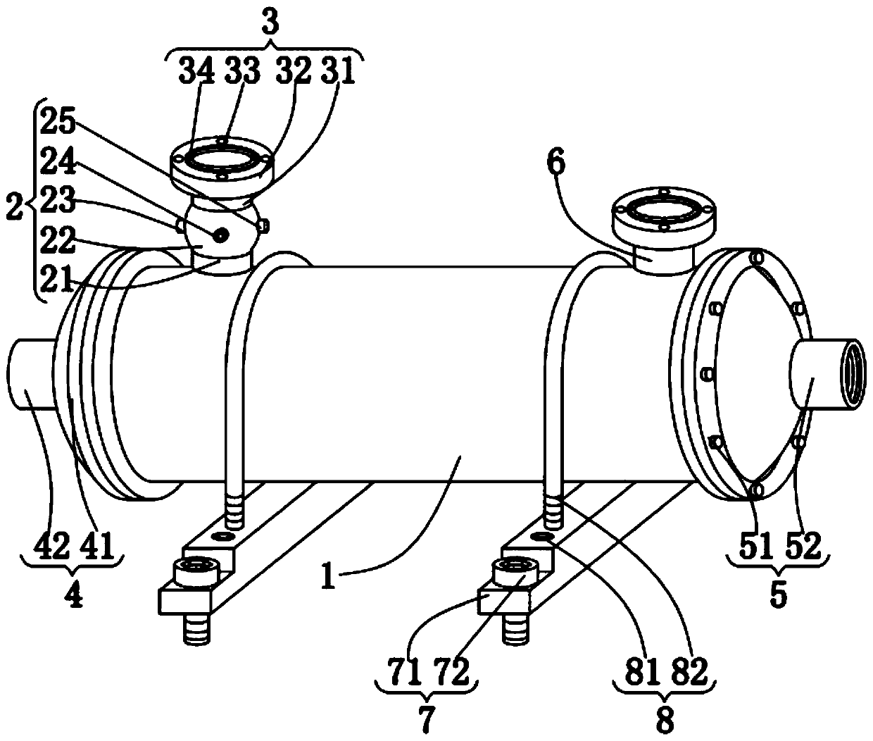 Tube type heat exchanger for chemical production