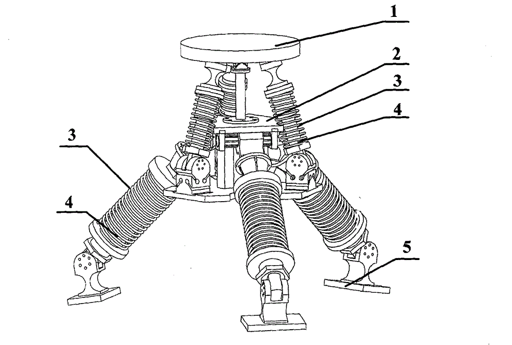 Hybrid mechanism-based five-dimensional vibration isolation platform