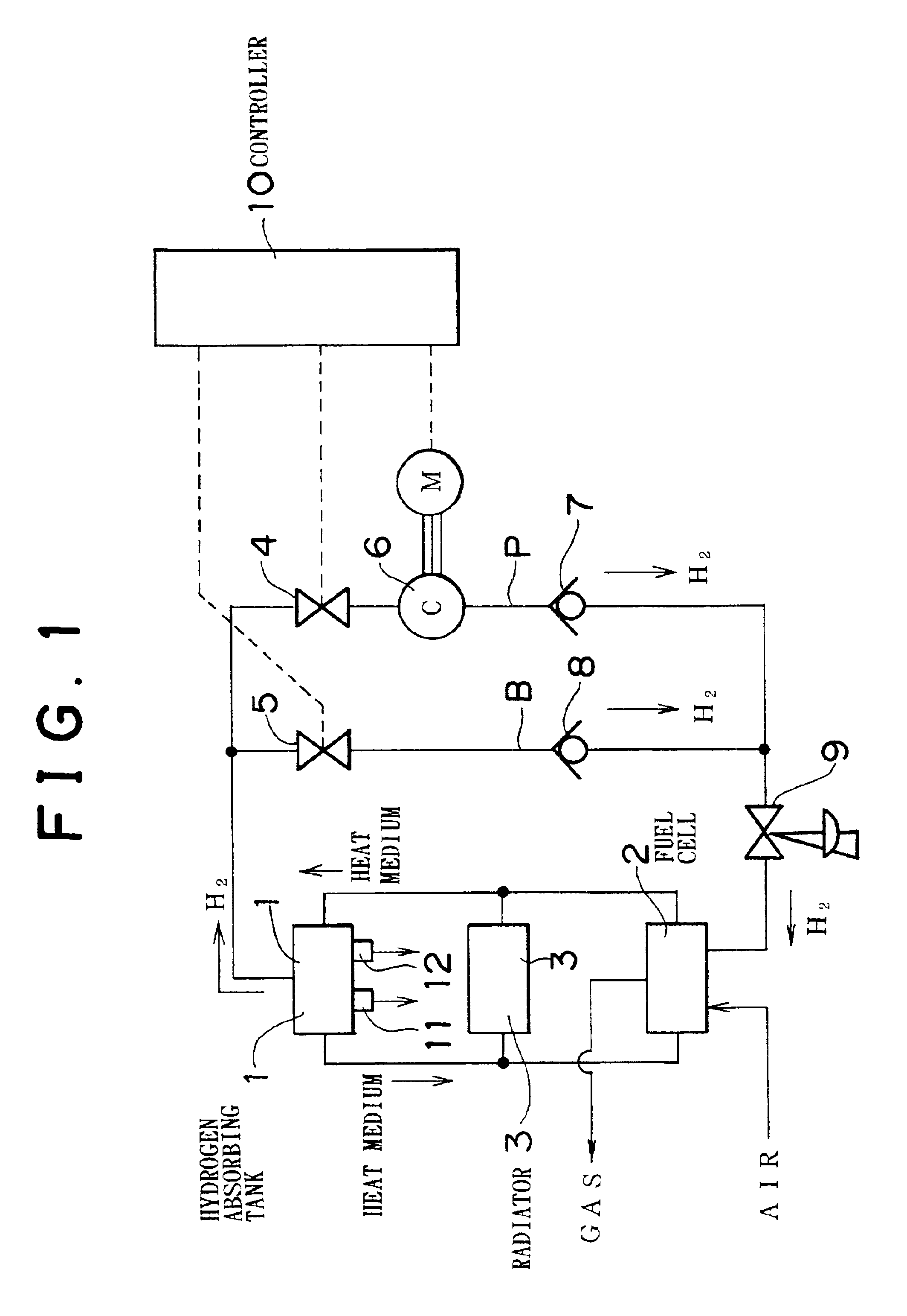 Hydrogen absorbing tank apparatus