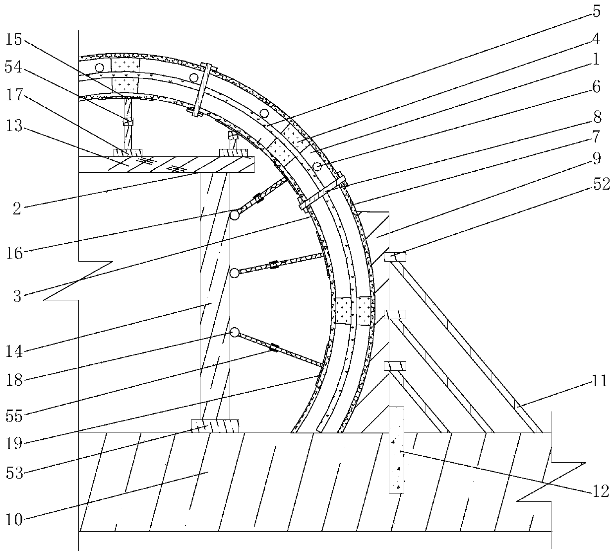 A kind of tunnel excavation support construction method