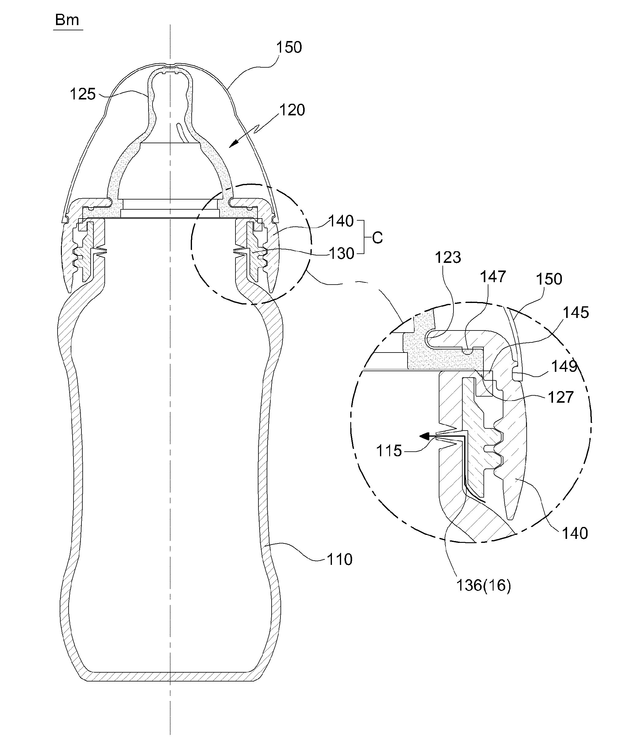 Silicone baby bottle