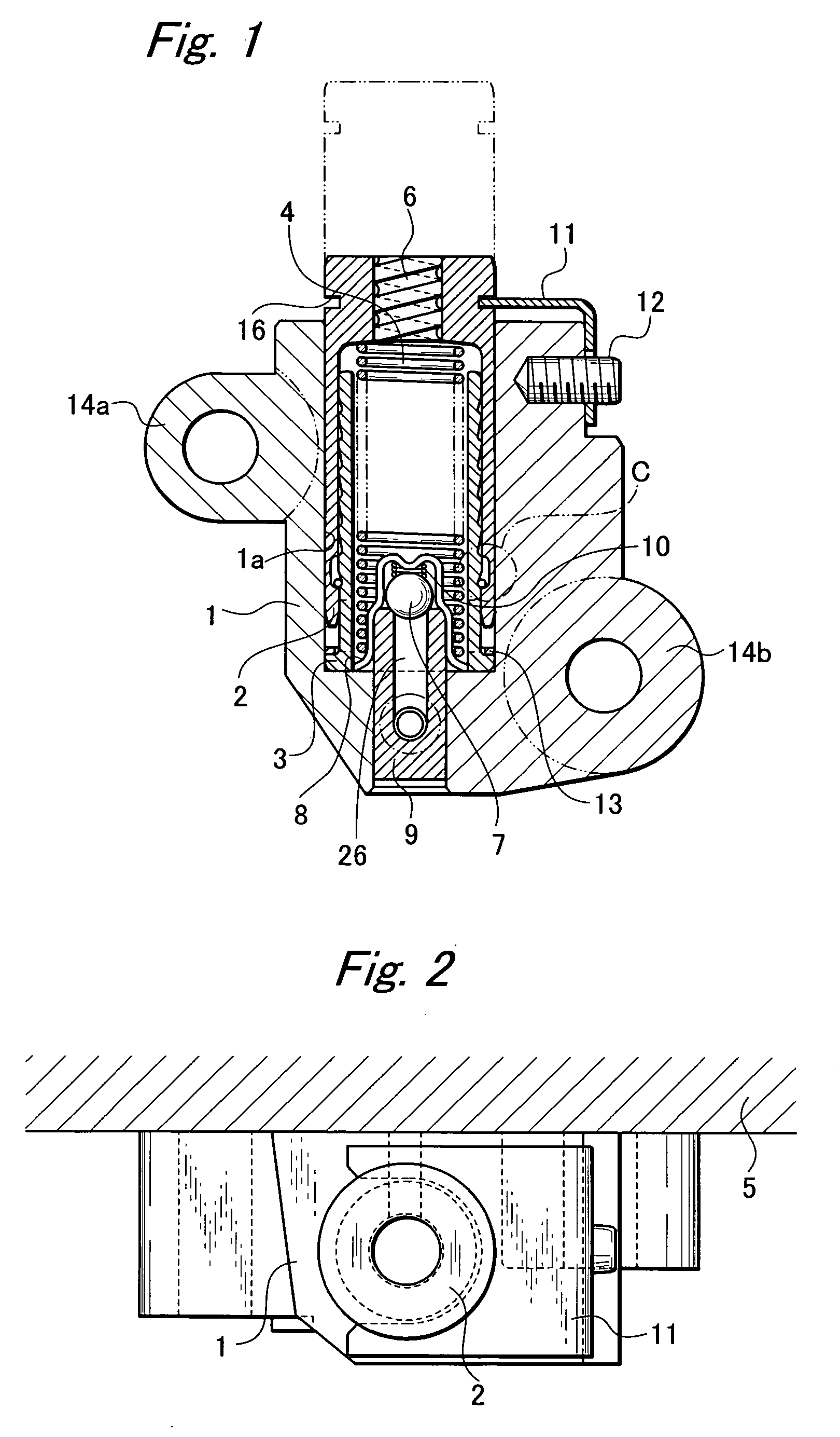 Inner ratchet chain tensioner