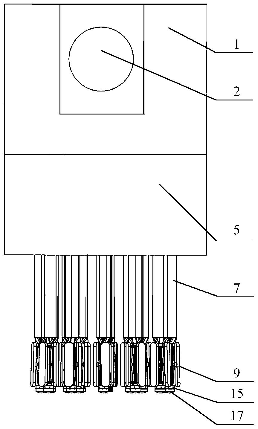 Tendon rope driven expansion grabbing sliding rod self-adaptive robot hand device