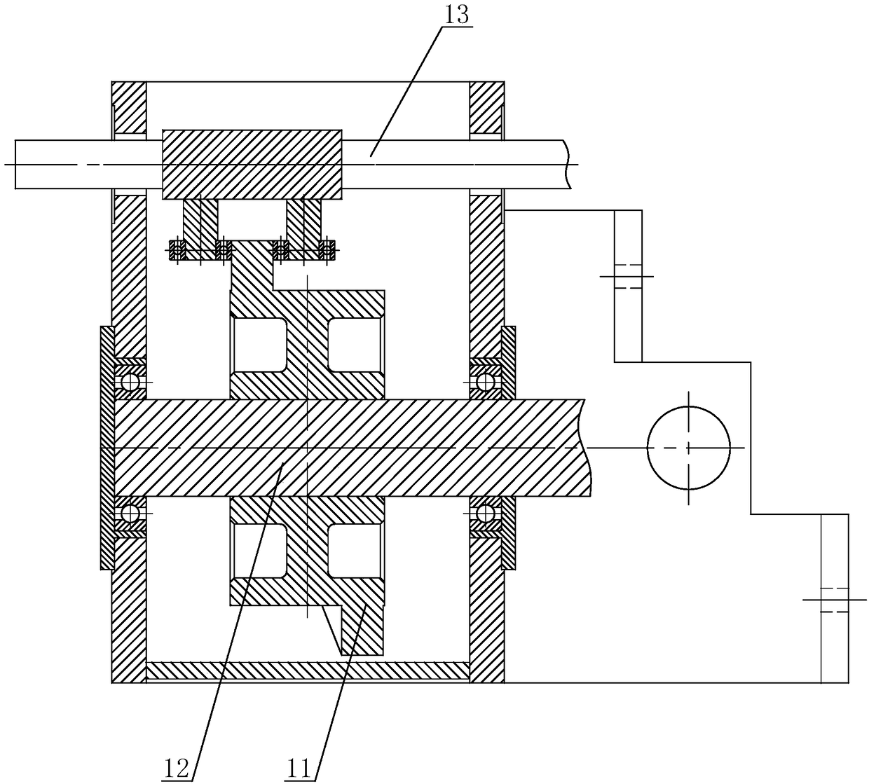 Cam box structure of material transferring mechanism for battery shell stamping