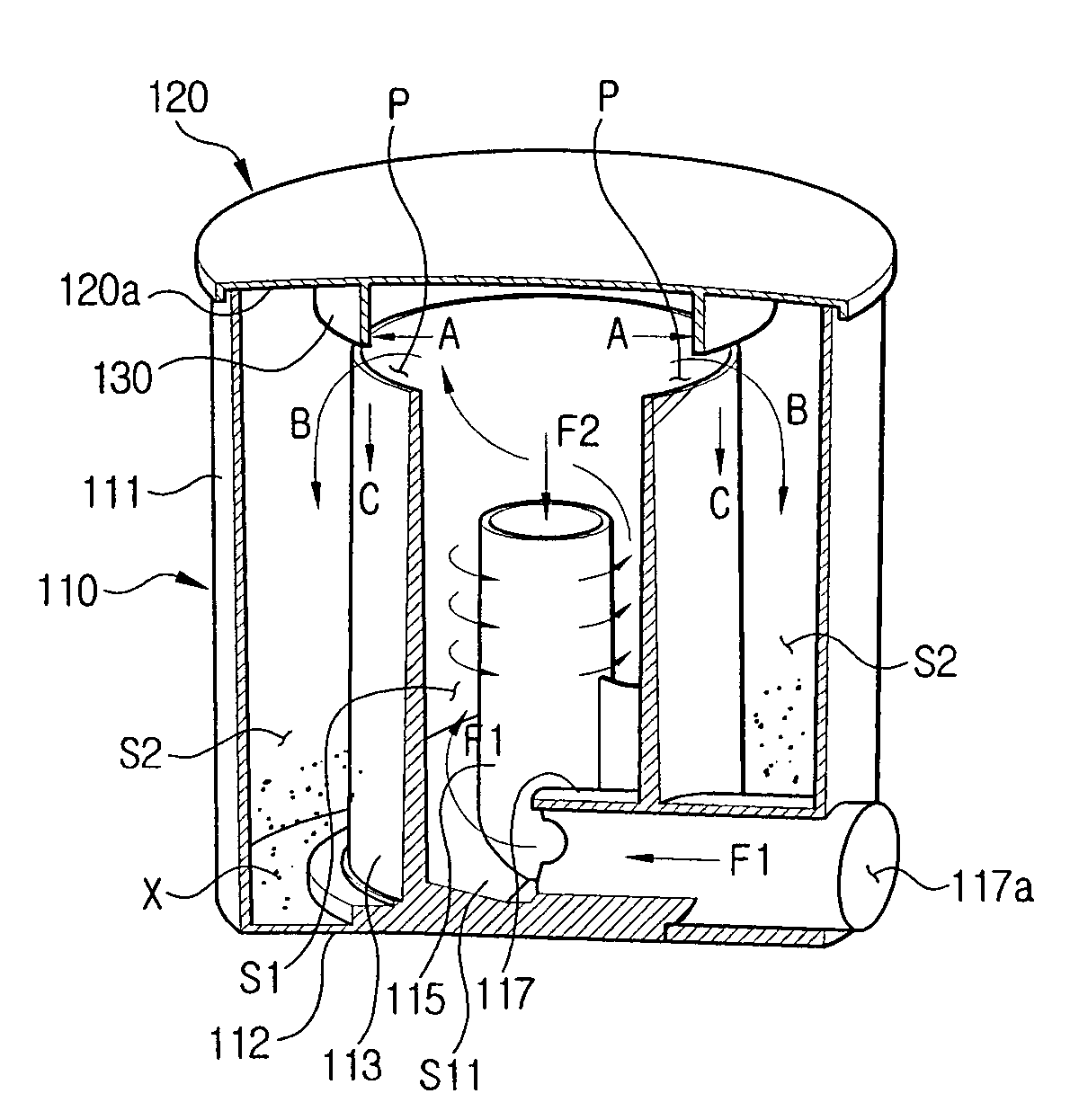 Cyclone dust-separating apparatus