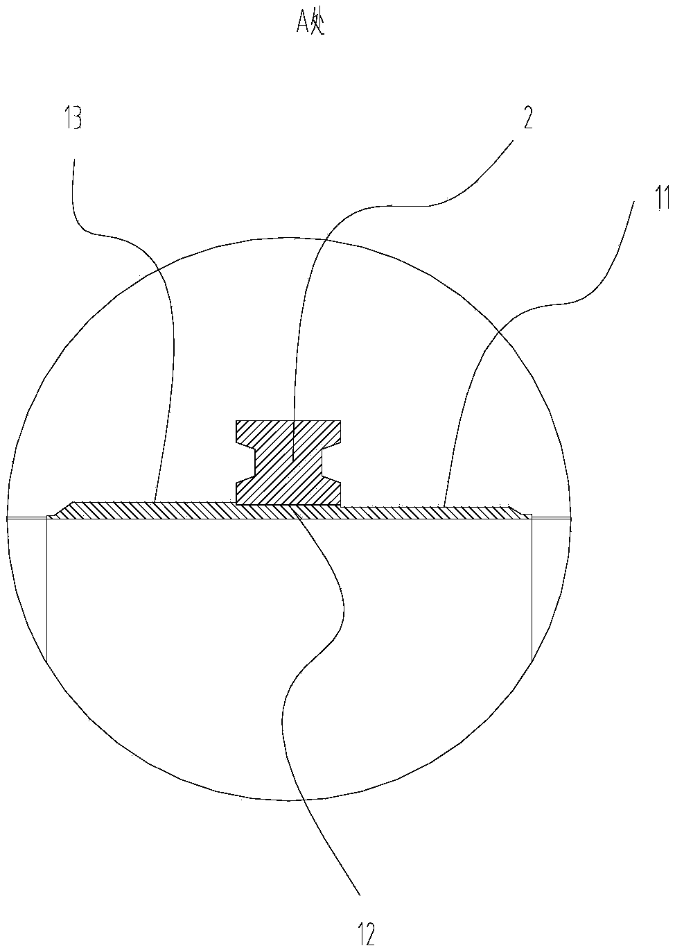 Large-scale rotary cylinder support ring structure, dismounting tool of large-scale rotary cylinder support ring structure and using method of dismounting tool