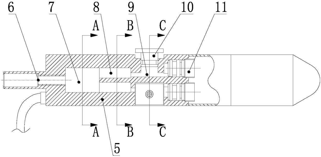 Ground pressure multi-directional monitoring localizable borehole stress sensor