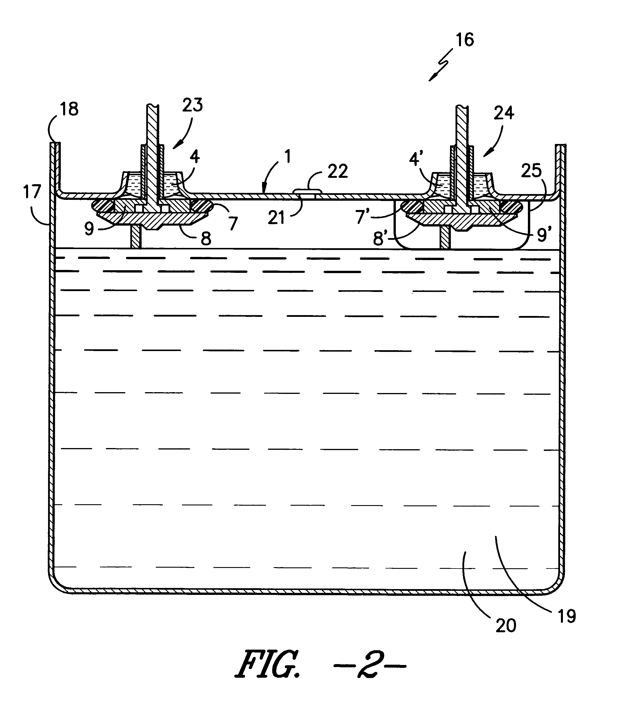 Hermetically sealed electrolytic capacitor