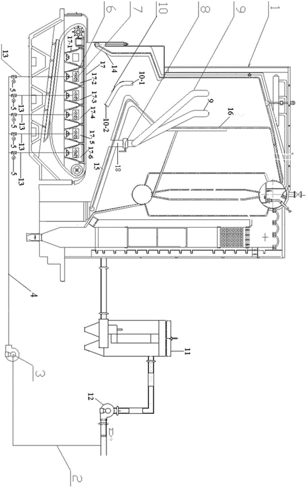 Independent partitioned grate firing flue gas circulation combustion system and use method thereof