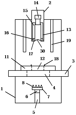 An aluminum profile punching device and punching method thereof