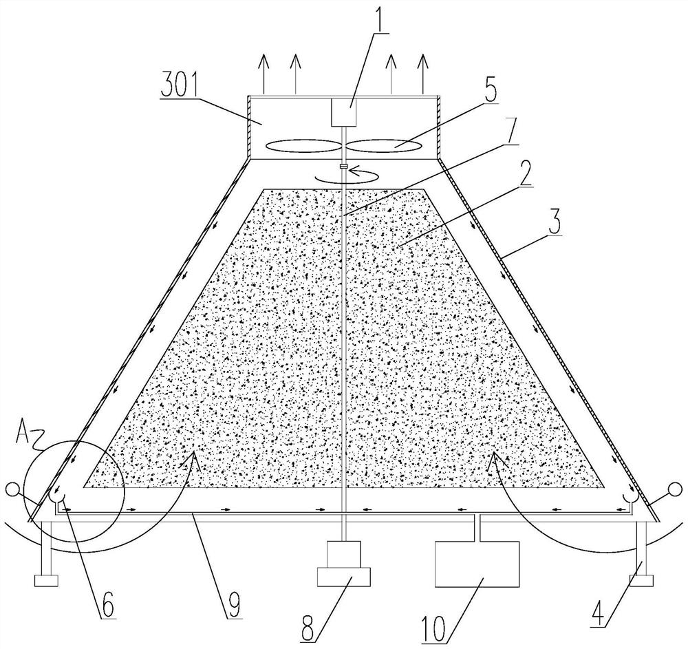 Centrifugal desorption type air water production tower