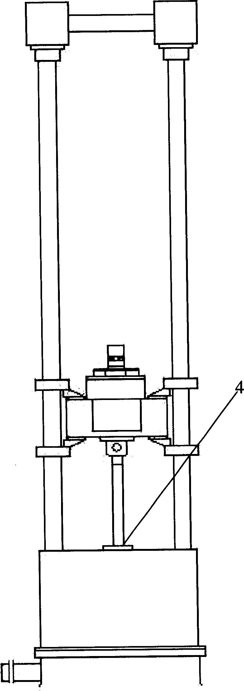 Feedback regulator and process of large load, double hydraulic cylinder and cychronous operation