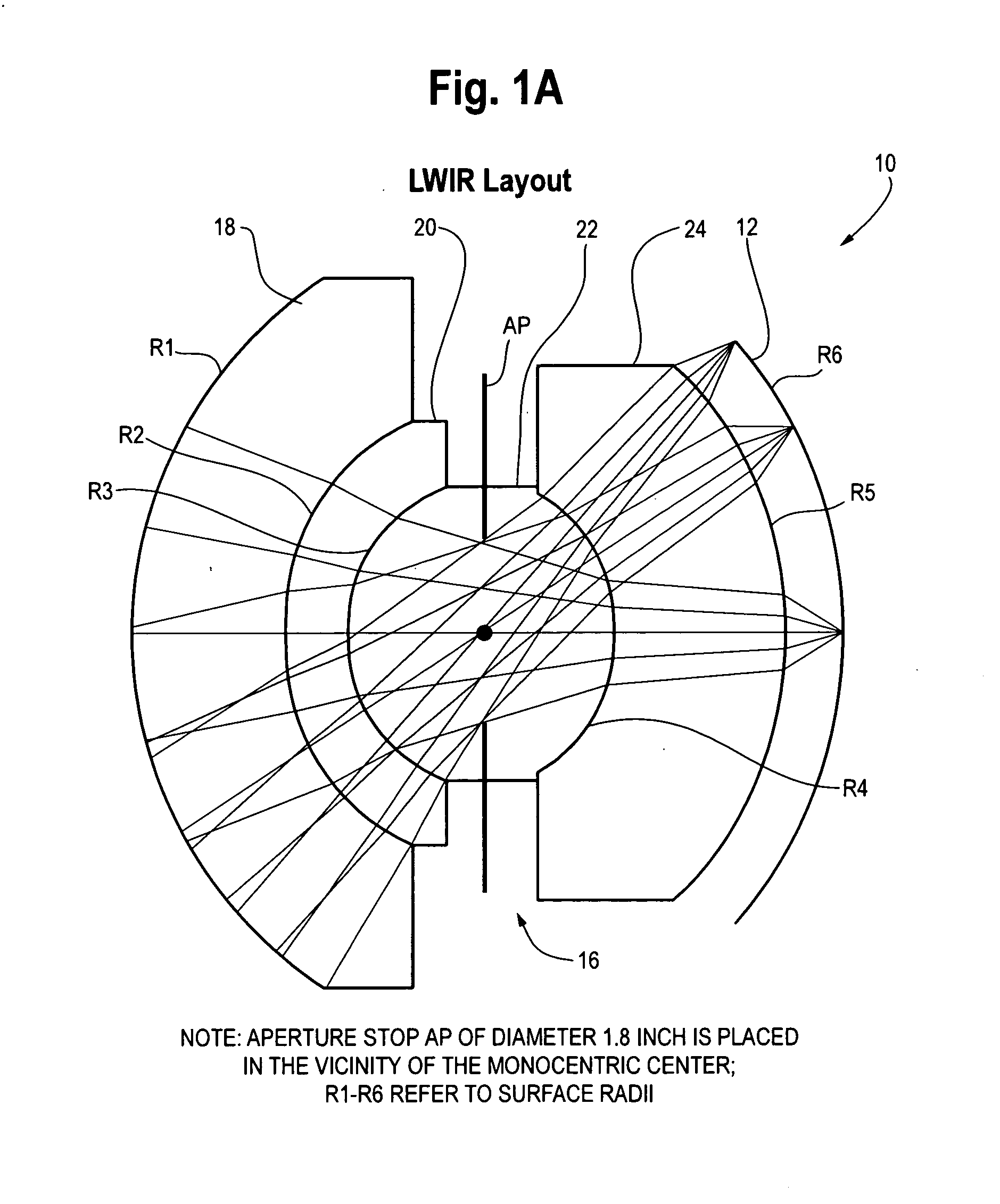 Wide field of view monocentric lens system for infrared aerial reconnaissance camera systems