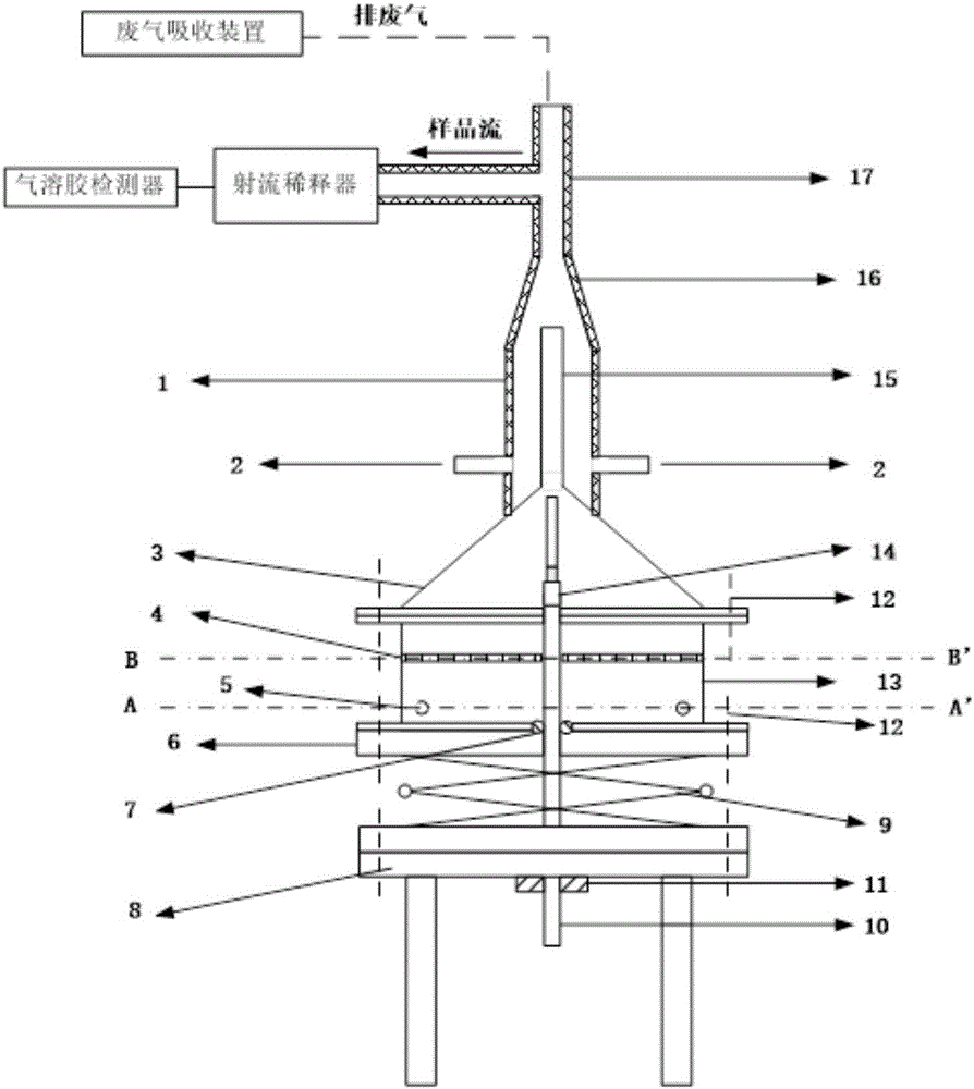 Elevation-type cigarette side-stream smoke aerosol rapid collecting hood and detection method thereof