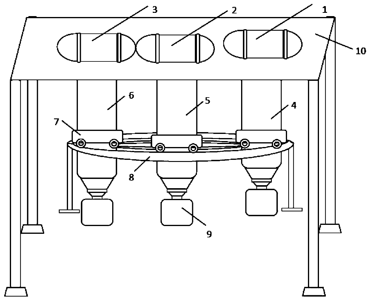 Combined device for preparing spherical metal powder by gas atomization method