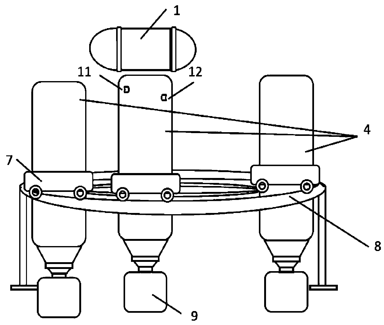 Combined device for preparing spherical metal powder by gas atomization method