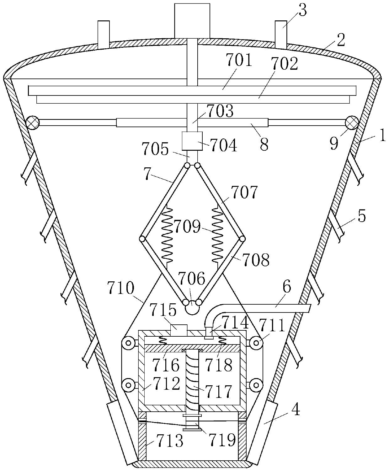 Chemical fiber drying device