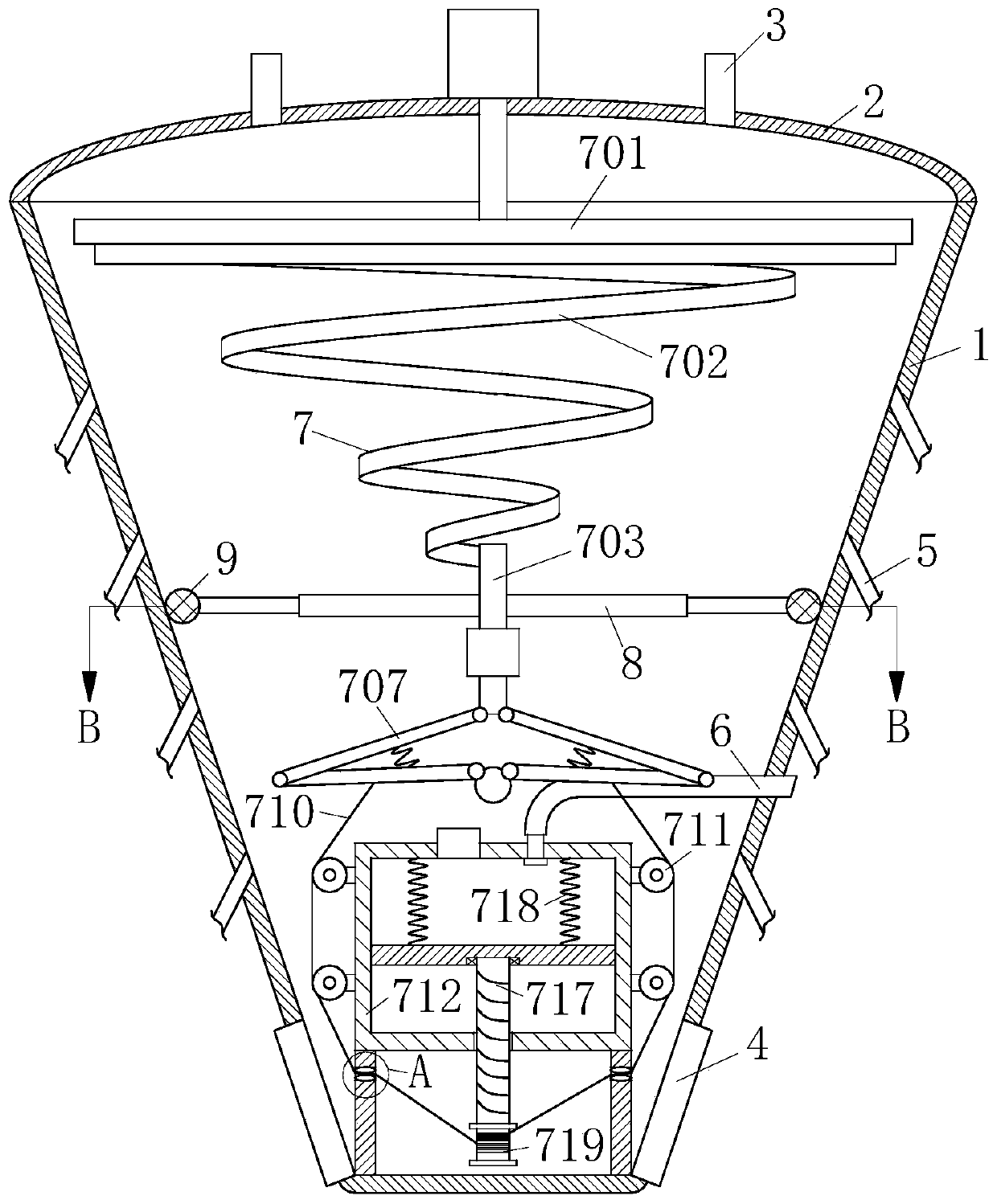 Chemical fiber drying device