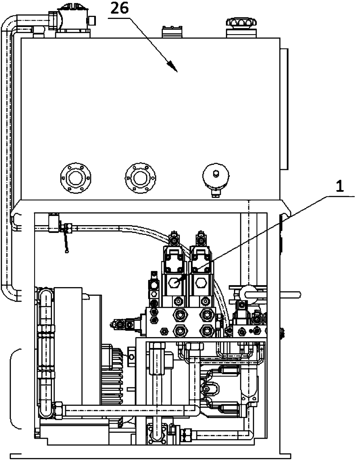 Hydraulic system of a dumper