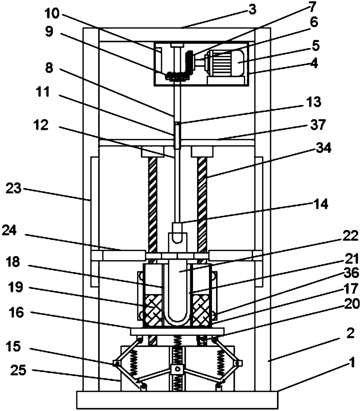 Sample treatment device for testing sewage pollutants