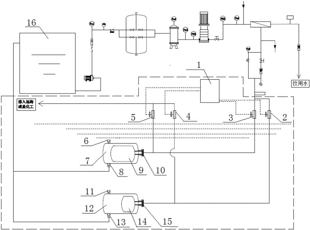 Seawater desalination wastewater pressure recovery device