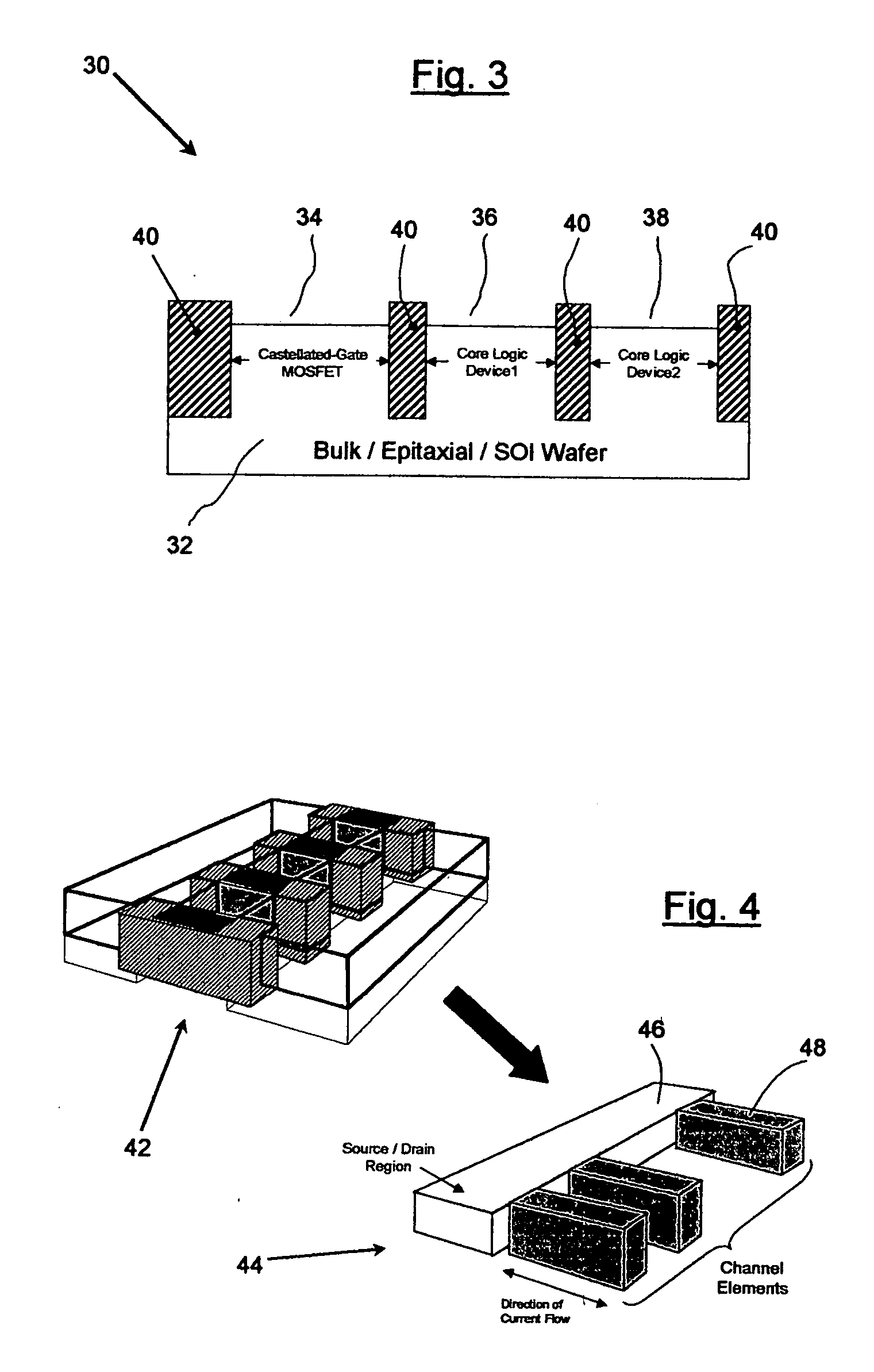 Mixed-signal semiconductor platform incorporating fully-depleted castellated-gate MOSFET device and method of manufacture thereof