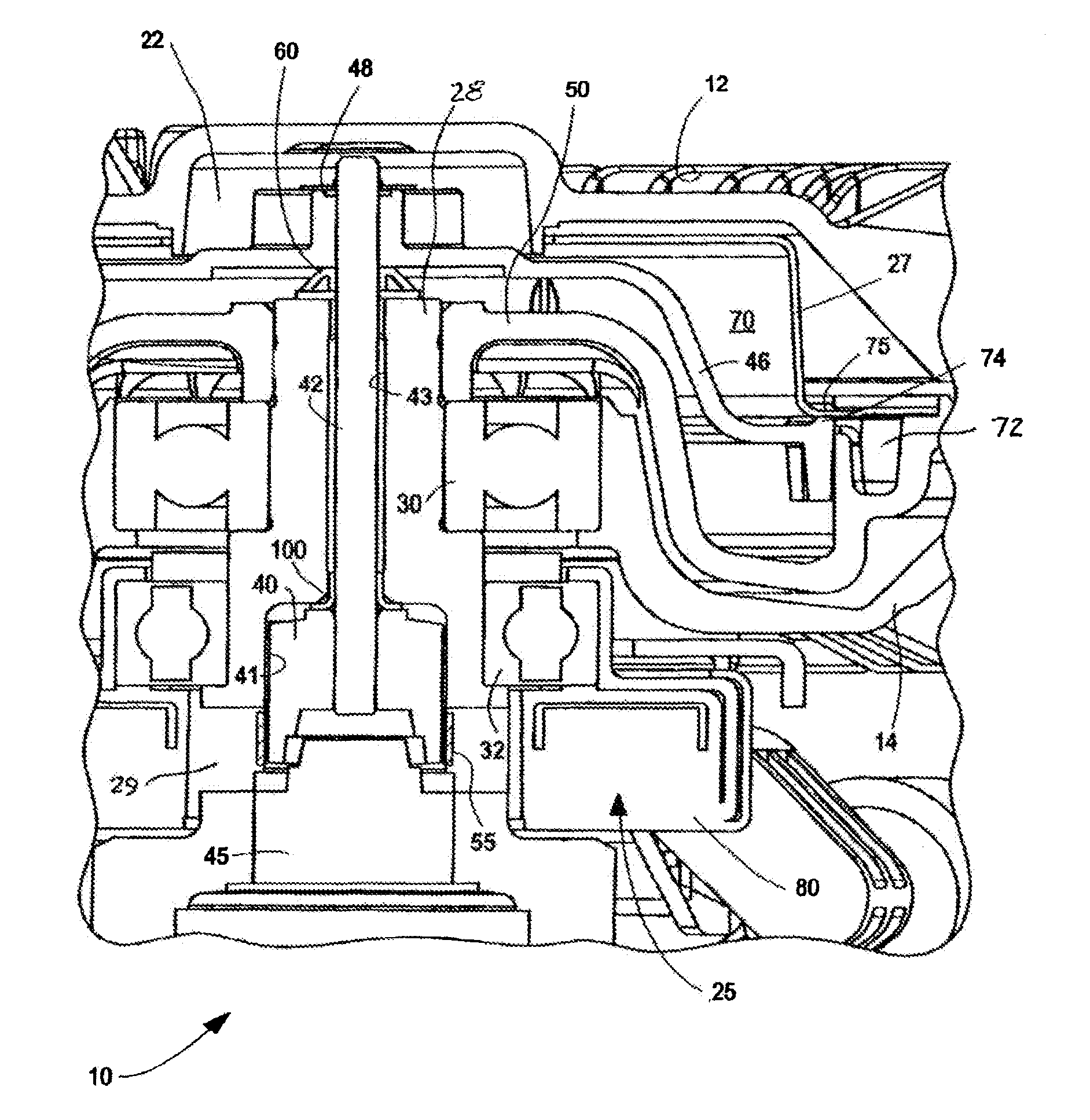 Electronically controlled viscous fan drive with bushing