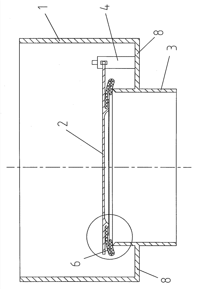 Check sealing structure for smoke exhaust equipment